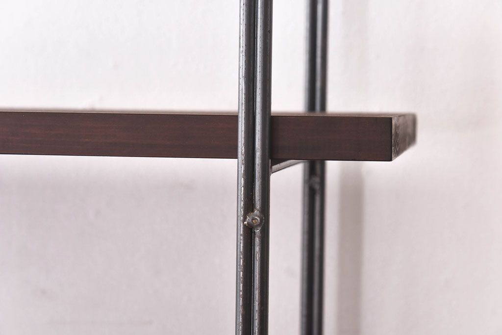 ラフジュ工房オリジナル ディスプレイに活躍する薄型アイアンラック【小】(陳列棚、飾り棚)